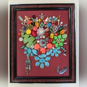 Artisan Handcrafted Southwest Floral Jewelry Art Mosaic Jewelry Collage!